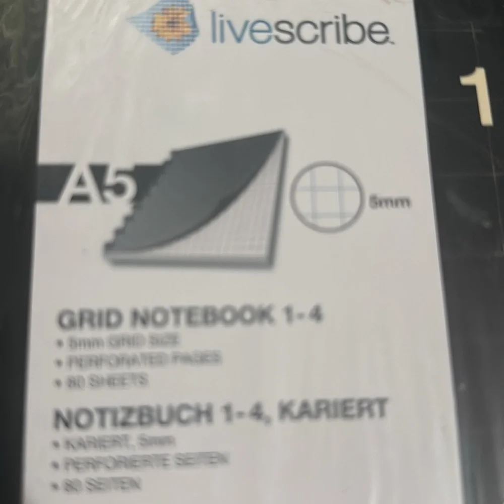 Livescribe A5 Grid Notebook, Pack of 4 New sealed 1-4
